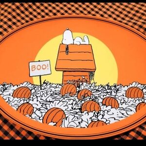 New Pottery Barn Kids Halloween Snoopy Peanuts Treat Platter